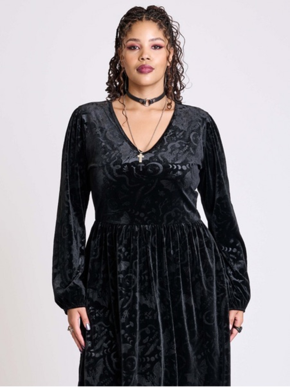 Midnight Hour Nocturnal Garden Surplice Dress 2XL